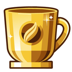 golden coffee cup icon