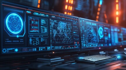 Obraz premium computer security defense