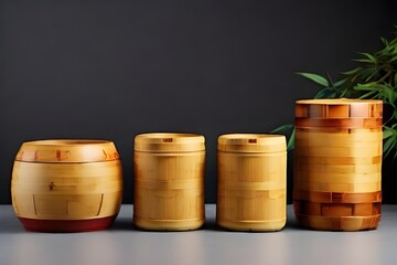 eco friendly  Bamboo containers , environmental friendly , Generative AI