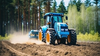 The tractor's automatic seed metering system accurately dispenses the desired amount of seeds, ensuring uniform growth