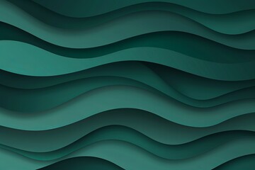 Dark apple green paper waves abstract banner design. Elegant wavy vector background