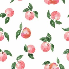 watercolor seamless pattern of peach.
