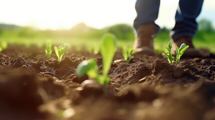 Treading the Soil: Farmer's Feet in the Springtime Field