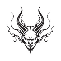 Illustration Devil Head Vintage Style image vector