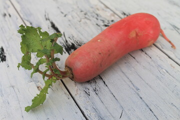 Red radish on the table

