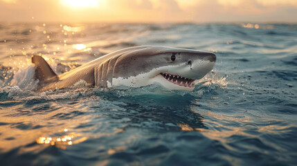 HD wallpaper: view of shark under the sea