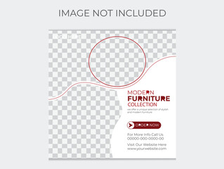 Modern furniture flyer template with creative geometric and organic shapes.Furniture flyer is ready for print.