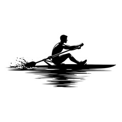 river kayak man silhouette