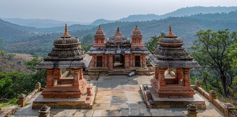 Parasnath Hills, Giridih, Jharkhand, India – View of the Shikharji jain Temple in the Parasnath Hills area.