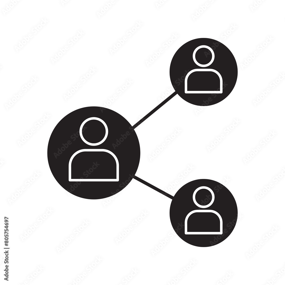 Poster communication of personnel icon.vector simple flat black illustration for web and app..eps