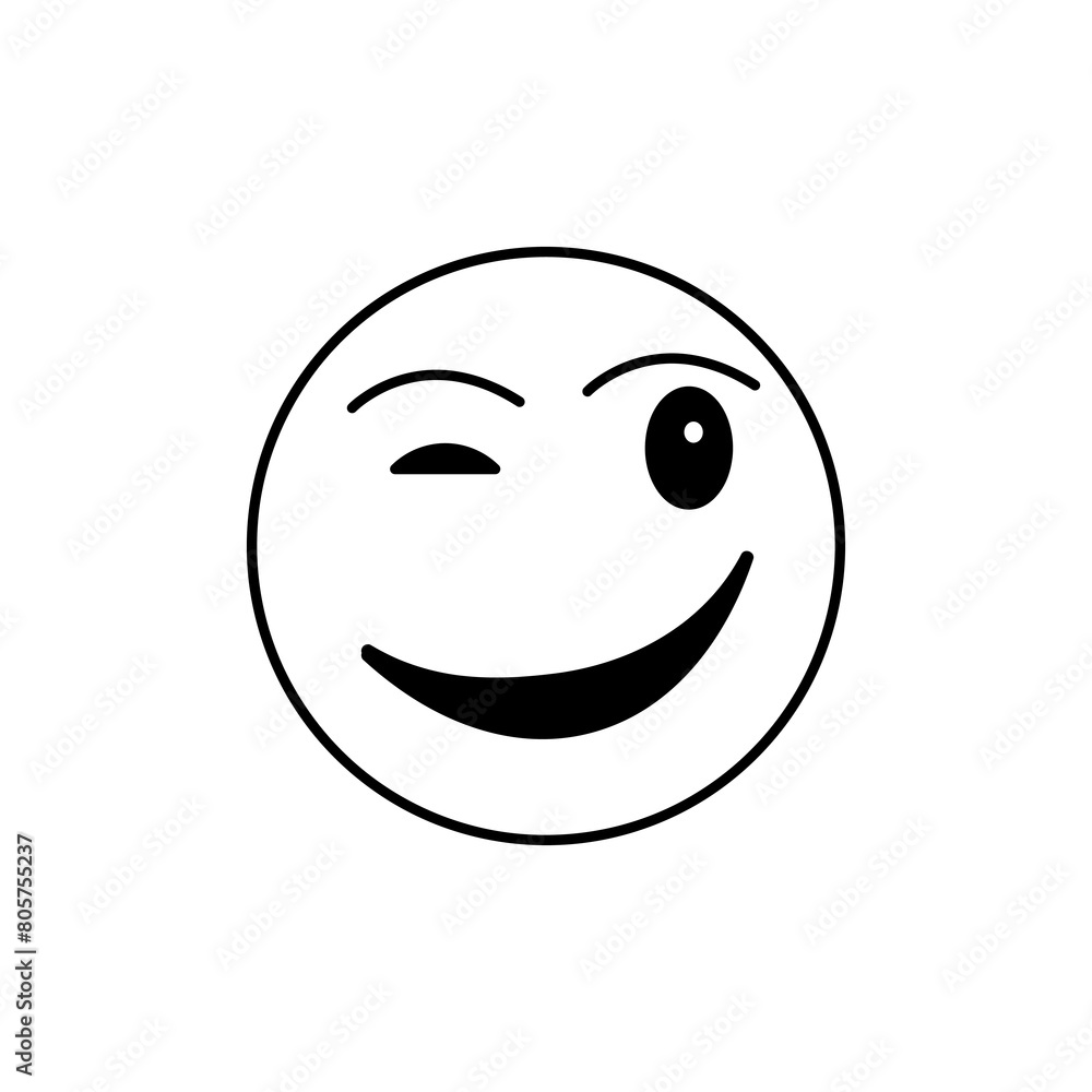Poster emoji wink icon. vector flat trendy style illustration for web and app..eps