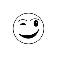 emoji wink icon. vector flat trendy style illustration for web and app..eps
