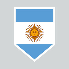 Argentina Flag in Shield Shape
