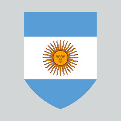 Argentina Flag in Shield Shape