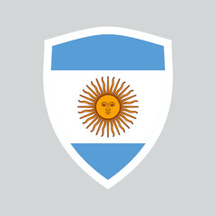 Argentina Flag in Shield Shape