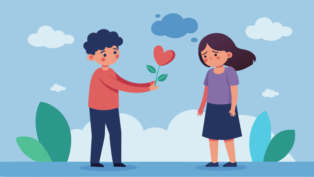 A teenager choosing to let go of past grudges and forgive a friend after learning about the negative effects of holding onto anger and resentment.. Vector illustration