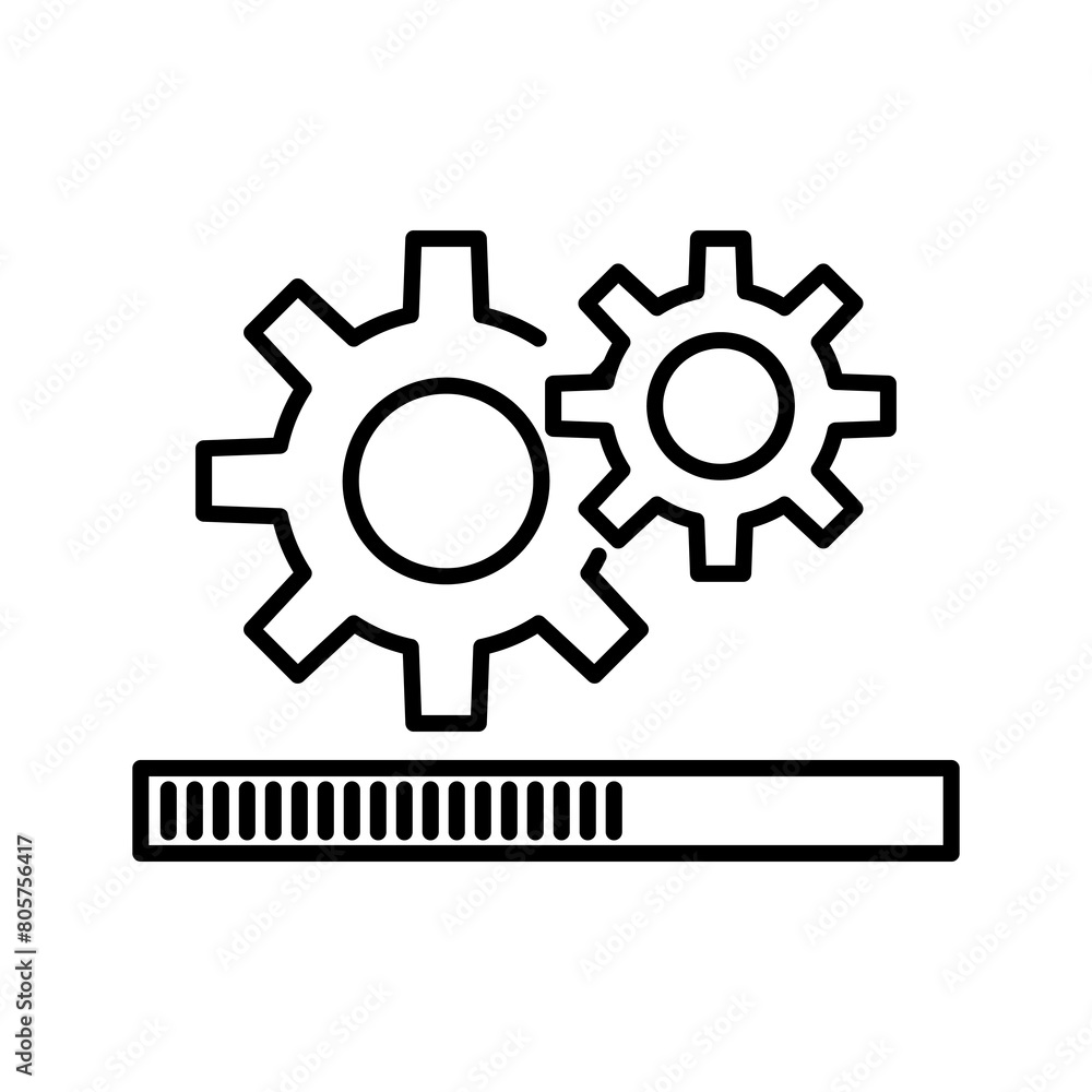 Aufkleber system update icon. gear or cog icon illustration for web and app..eps