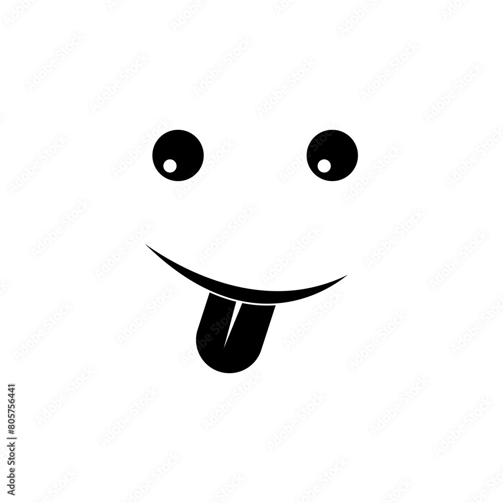 Poster tease face icon. vector flat black simple illustration for web and app..eps