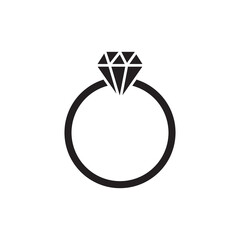 wedding ring icon . vector black Woman Accessories illustration on white background..eps