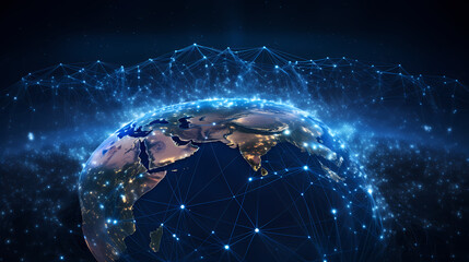 Global network connection, globalization concept