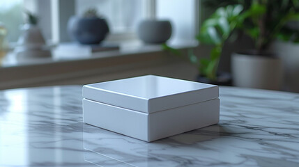 A minimalistic and modern-designed engagement ring box is showcased, featuring a locking lid for added security and sophistication. The sleek lines and clean design exude elegance and contemporary 