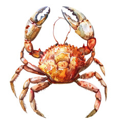 cooked crab on white background