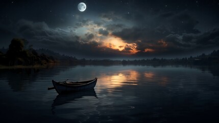 moon over the lake