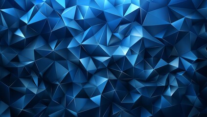 Blue background adorned with a striking dark blue gradient triangle design, adding a touch of sophistication to the composition