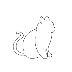 Continuous one line drawing cat. Modern minimalist drawing . Vector illustration