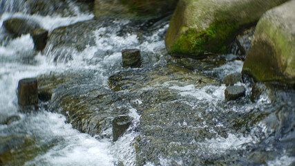 A fast flowing natural stream
