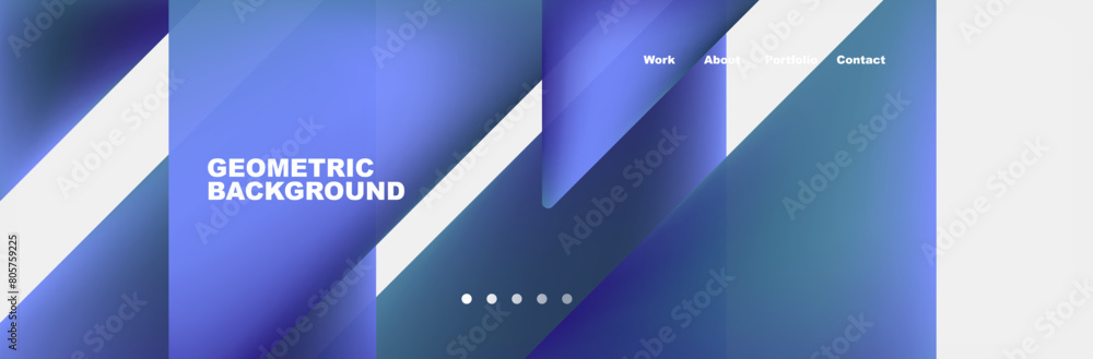 Poster a geometric background featuring electric blue and purple triangles on a white backdrop. perfect for