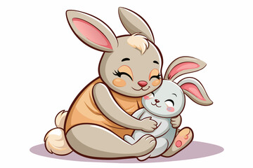 mother's day gift card cute animal vector illustrations