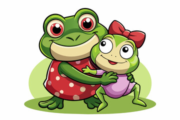 Obraz premium mother's day gift card cute animal vector illustrations