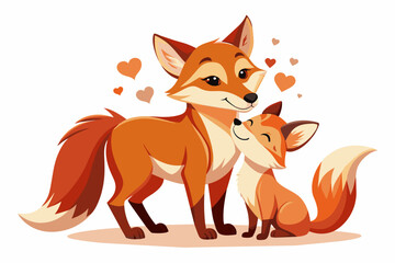 mother's day gift card cute animal vector illustrations