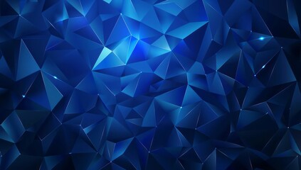Fototapeta premium A stylish arrangement of dark blue gradient triangles on a blue backdrop, exuding a sense of depth and modernity