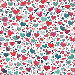seamless pattern with hearts, A lot of hearts are on a white background with red generative ai
