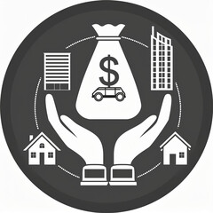 Obraz premium Assets Icon. Income Statement. Balance sheet. Cashflow. Financial Statements. Accounting. Business. Finance.