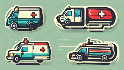 ambulance icon set