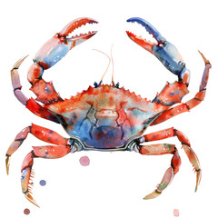 cooked crab on white background