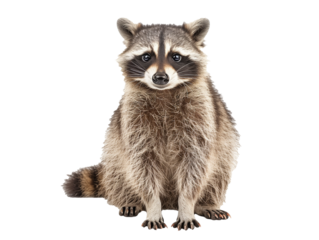 A Full Body Raccoon with a Transparent Background PNG
