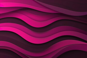 Dark fuchsia paper waves abstract banner design. Elegant wavy vector background