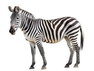 A Full Body Zebra with a Transparent Background PNG
