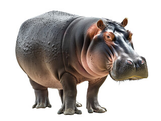 A Full Body Hippo with a Transparent Background PNG
