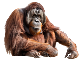 A Full Body Orangutan with a Transparent Background PNG