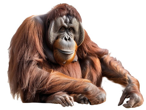 A Full Body Orangutan with a Transparent Background PNG