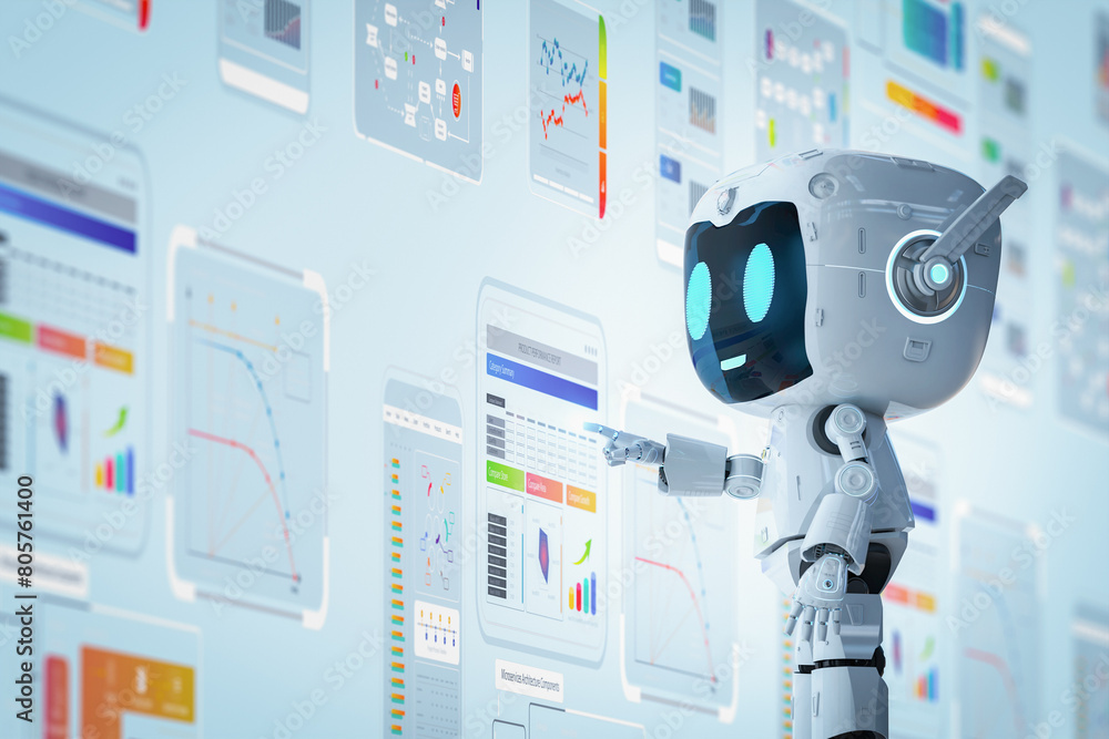 Poster personal assistant robot with colorful digital graphic display