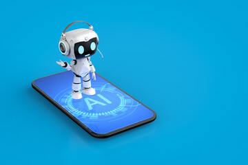 Ai personal assistant robot on smartphone