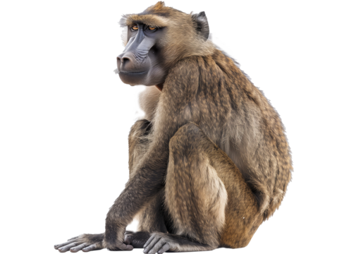 A Full Body Baboon with a Transparent Background PNG