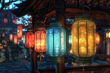 Colorful oriental lanterns