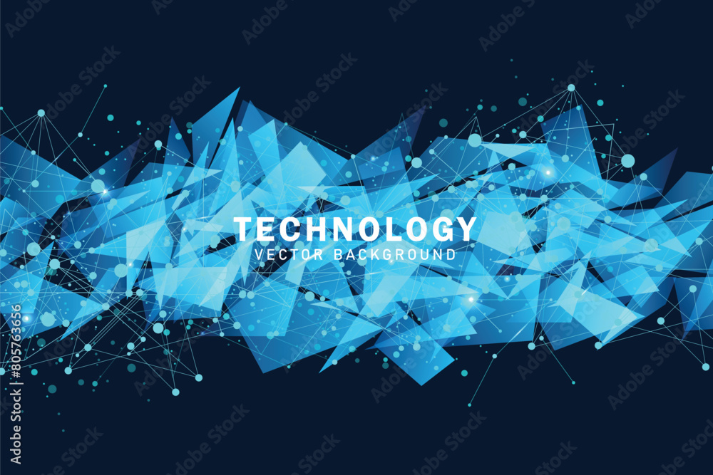 Poster geometric connected abstract background. connecting dots and lines. technology background